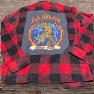 Def Leppard Red and Black Shirt Size Medium